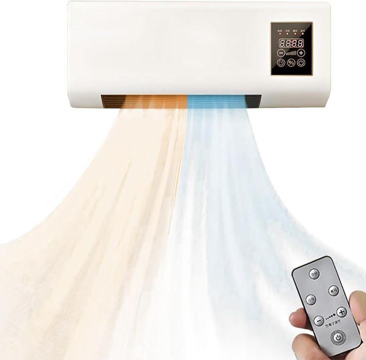 Wall-mounted mini portable air conditioner and heater unit.